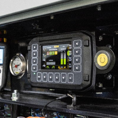 Close-up of the 7-inch DOLL control display on a vehicle