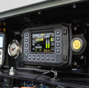 Close-up of the 7-inch DOLL control display on a vehicle