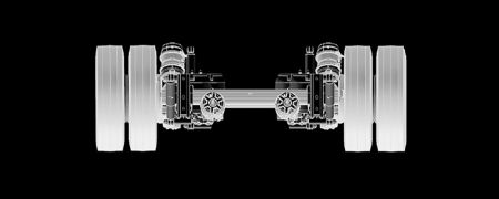 3D model in the style of a technical drawing of the DOLL vario axis technology